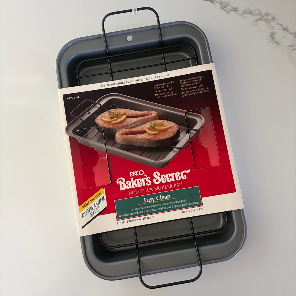 ⚠️ EKCO Baker’s Secret PETITE Broiler Pan & Rack Non-Stick Kitchen NOS New